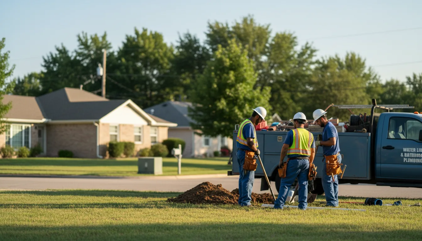 Residential water line and bathroom plumbing service in Hicksville, NY
